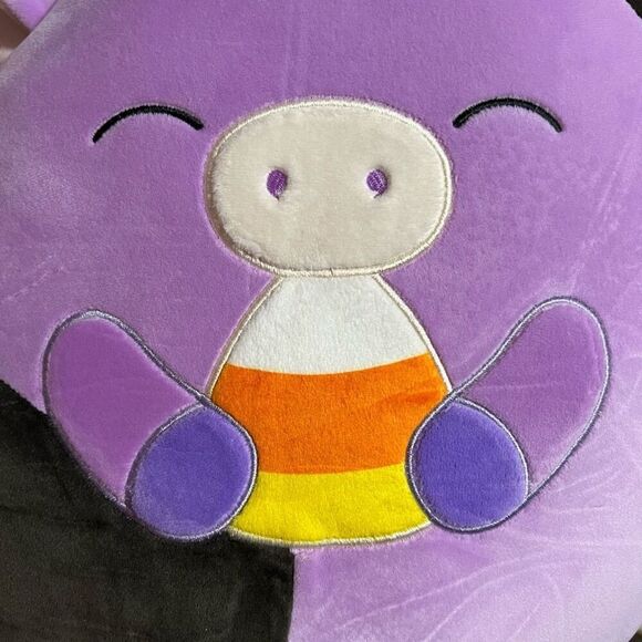 Halloween Squishmallow Alexie the Purple Cow 12” Holding Candy Corn NWT New Cute - Picture 14 of 15